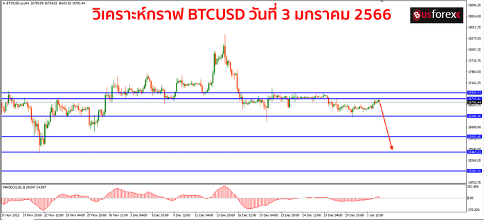 BTCUSD วันที่ 3 มกราคม 2566