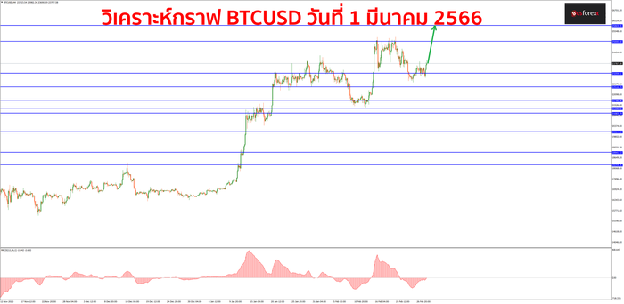 BTCUSD วันที่ 1 มีนาคม 2566 1