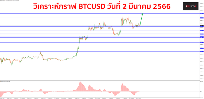 BTCUSD วันที่ 2 มีนาคม 2566 1