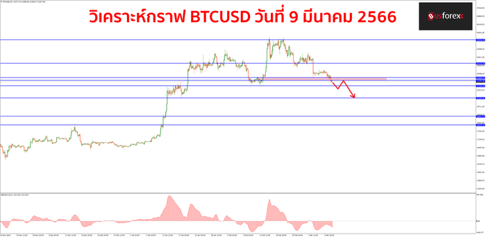 BTCUSD วันที่ 9 มีนาคม 2566